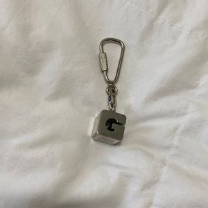 LOEWE “G” initial key chain in silver